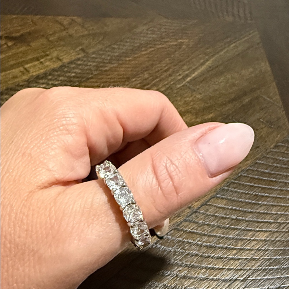 4.90 ct princess cut diamonique eternity band size 10